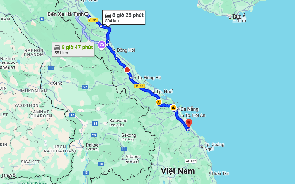 xe khách bến xe hà tĩnh đi bến xe tam kỳ quảng nam