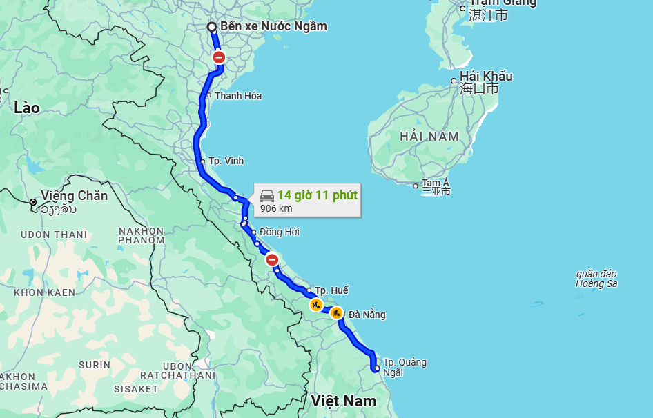 xe khách bến xe nước ngầm hà nội đi bến xe quảng ngãi