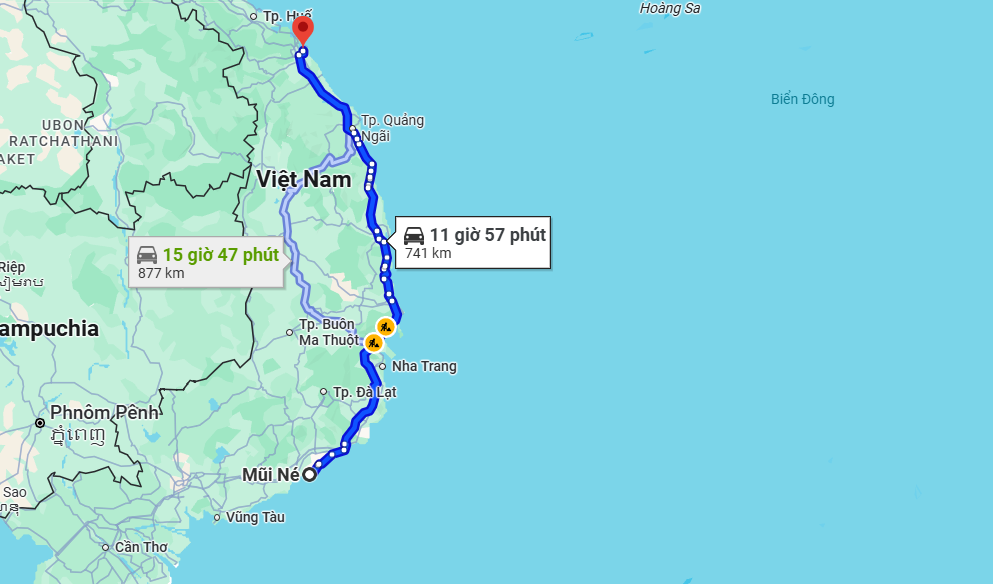 xe khách mũi né bình thuận đi đà nẵng