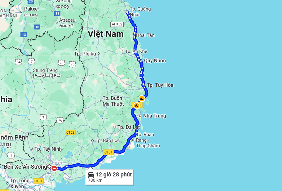 xe khách bến xe an sương đi bến xe quảng ngãi