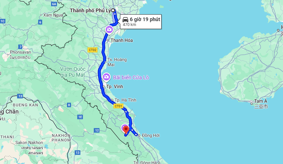 xe khách phủ lý hà nam đi phong nha quảng bình