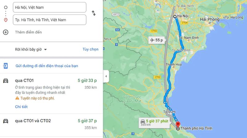 Từ Hà Nội đến Hà Tĩnh bao nhiêu km - 1